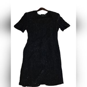 Vintage 90's Laurence Kazar Black Silk Beaded Minidress